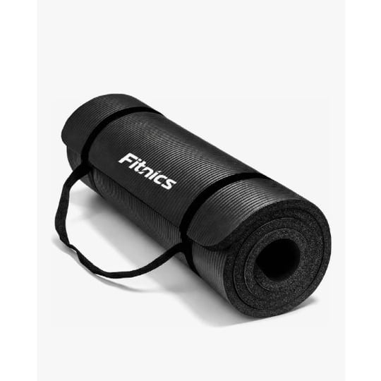 Genérico - Mat Yoga Colchoneta Ejercicio Extra Grueso 15mm Bolso + Correa Color Negro
