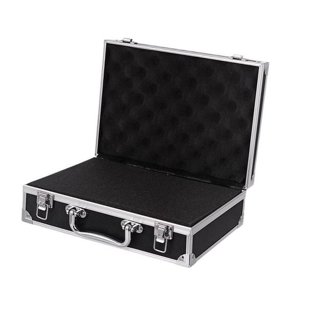 Estuche De Transporte De Aleación De Aluminio Maletín Impermeable Ligero Hebilla Pequeña Negra Multiusos