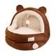 thumbnail image 5 of Cama para gatos, cueva, nido de Gato semicerrado, escondite para gatitos, acogedor, accesorios suaves para mascotas, perrera con fondo antideslizante, , marrón M, 5 of 5