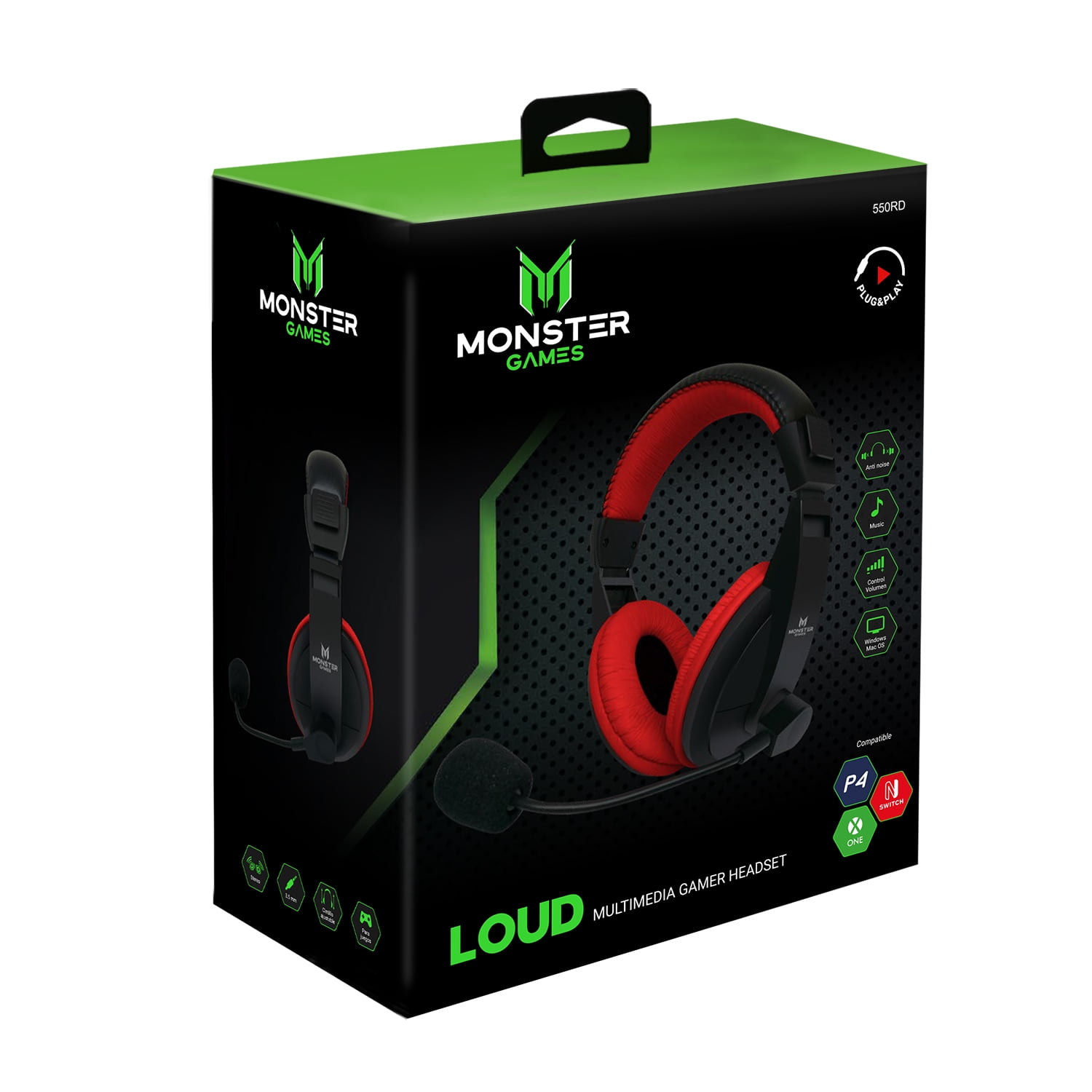 Monster Games - Audifono Gamer Monster Loud Red Open Box