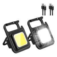 Genérico - Pack 2 Linternas Llavero Led Cob Gancho Iman Recargable