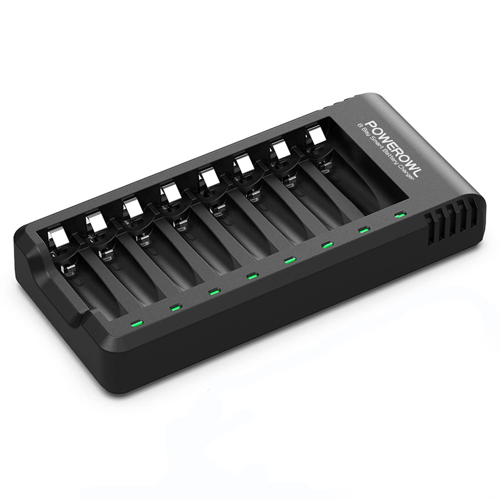 Cargador De Batería Powerowl, 8 Bahías, Aa, Aaa, Usb, Carga De Alta Velocidad