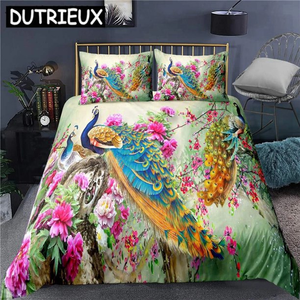 Peacock ed Bedding Set Duvet Covers Pillowcases Comforter Bedding Set Bedclothes Bed Linen