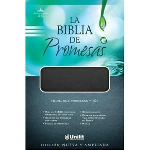 Unilit - Biblia De Promesas Reina Valera 1960 Tamaño Bolsillo Piel Especial Negra