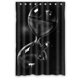 thumbnail image 1 of Cortina de ducha de baño con diseño de reloj de arena y fondo negro, con ganchos, tamaño 48 x 72 pulgadas, 1 of 3