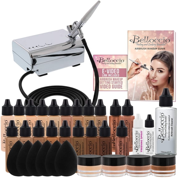 Sistema de maquillaje cosmético Airbrush Belloccio MASTER SET 17 tonos