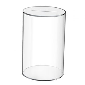 Magideal - Hucha, Tarro Para Cambiar Monedas De Ahorro, Tarro Acrílico Transparente Que No Se Puede Abrir, Caja De Punta De Hucha Transparente Multiusos, Regalo 15Cmx25M