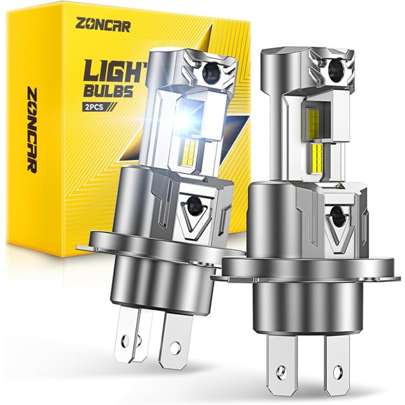 H4 Light Bulbs, 8X Ultra Brightness H4 Lights, 6500K Cool White