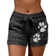 thumbnail image 1 of Mujer Fashion Shots Summer Gato Paw Impreso Beach Shots Casual Elastic Waist Spots Shot Pants con Drawstring, 1 of 7