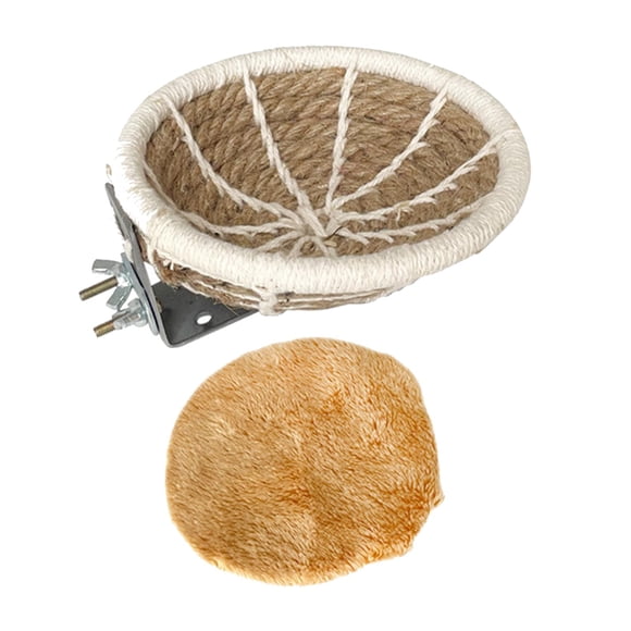 Nido de cría de pájaros, cama tejida, cama de hámster, cabaña de cría de pájaros, juguete hecho a mano, nido de pájaro de cáñamo, canarios, cacatúas, , Diámetro 11,5 Diámetro 115