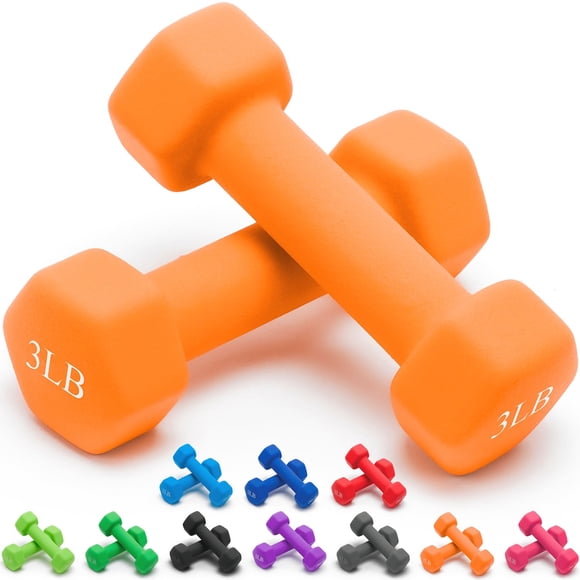 Juego de 2 mancuernas Portzon de neopreno, 1,4 kg, color naranja