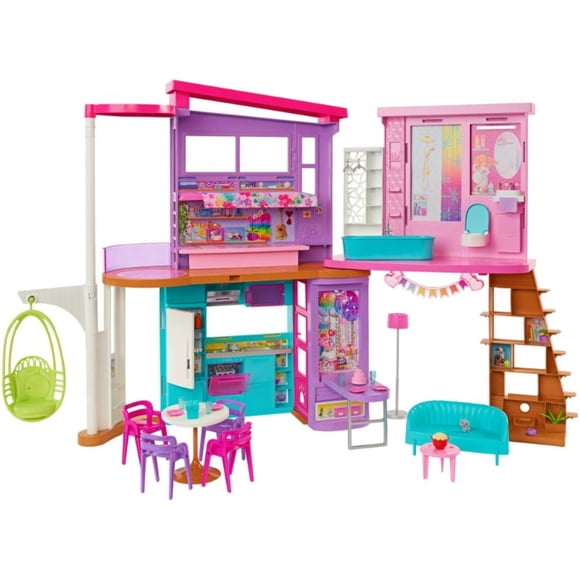 Casa de Muñecas Malibú Con Accesorios 2 Pisos 3+ Años