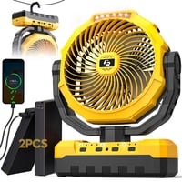 Ventilador De Camping Korbot De 24000 Mah Con 2 Baterías De 12000 Mah Y Led