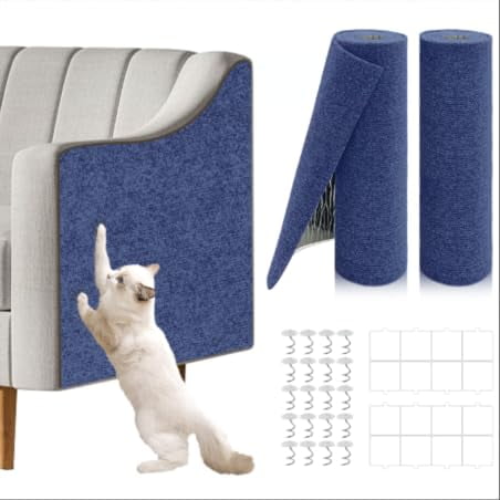 Alfombrilla Rascadora para Gatos Giomre 200x40cm Autoadhesiva Azul