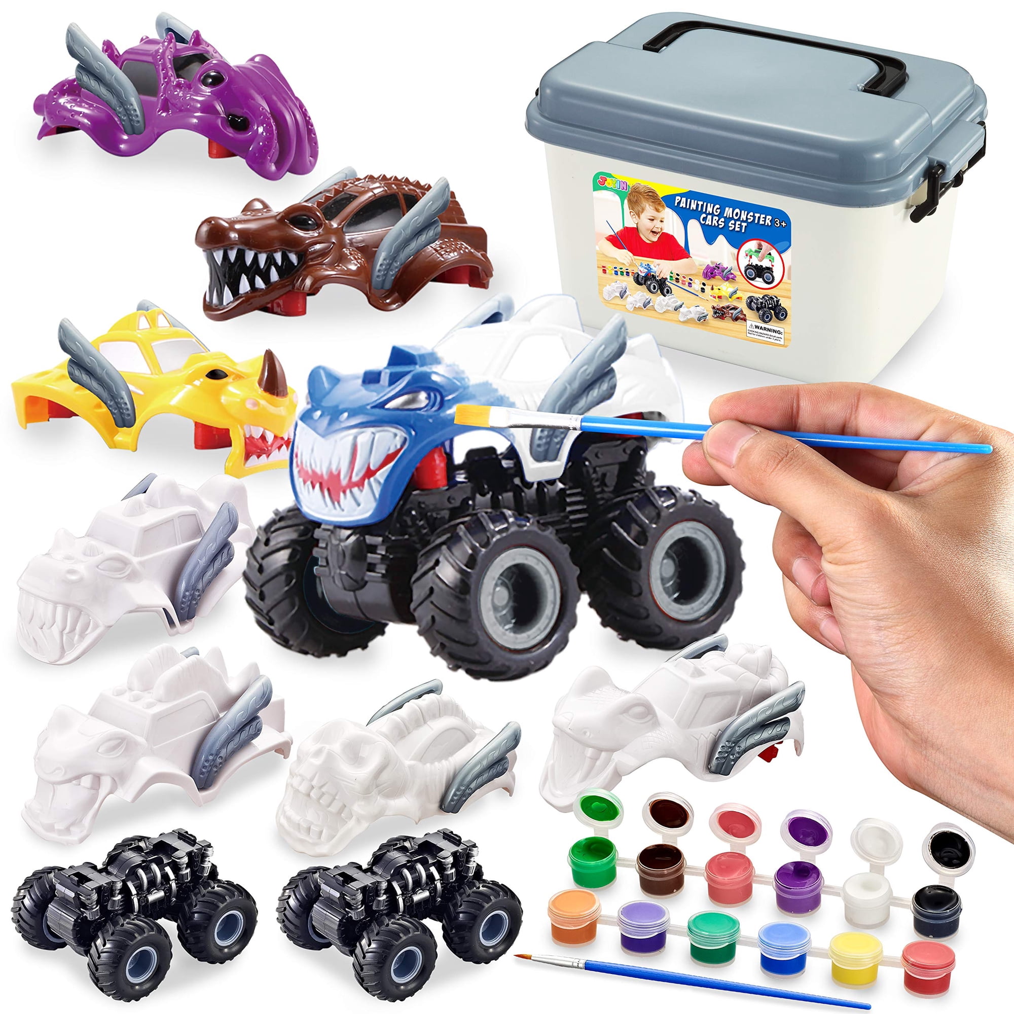 Kit De Manualidades Joyin Construye Y Pinta Tu Propio Coche Monstruo Para Niños