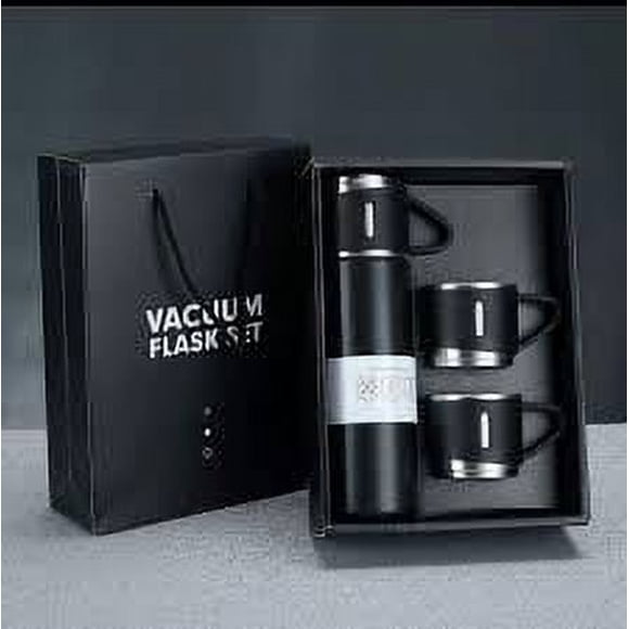 Termo Vaso Térmico Acero Inoxidable - 500ml + 2 Tazas Tapa