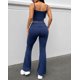 thumbnail image 2 of Set Deportivo Mujer Crop Top Escote V Y Calza Acampanada Foldover, 2 of 4