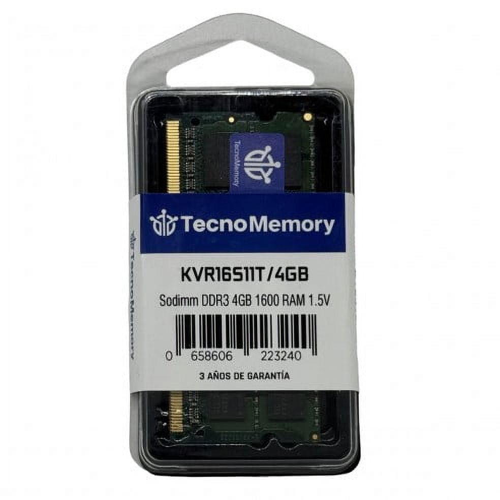 Memoria Ram Tecnomemory Sodimm Ddr3 4gb 1600mhz Kvr16s11t/4gb