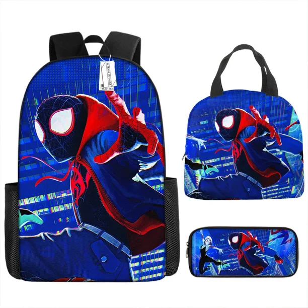 3pcs/set Disney Children 3d Cute Spider Man Design Backpack Stitch Boys Primary School Bag Kids Kindergarten Backpack Mochila