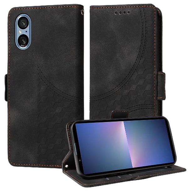Carcasa FOXDOCK Sony Xperia 5 V de cuero PU, diseño acolchado clásico, protección contra caídas y rayones