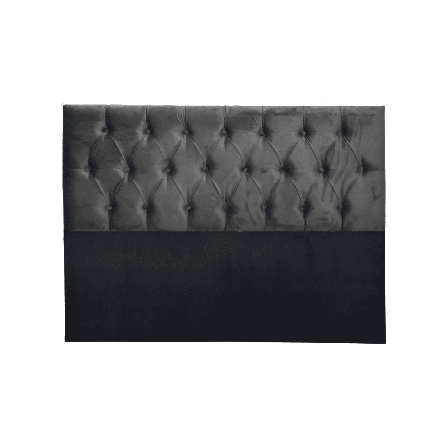 Importclick - Respaldo Super King Piso Capitone Premiun 200x140 Cm Gris Oscuro Felpa