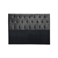 Importclick - Respaldo Super King Piso Capitone Premiun 200X140 Cm Gris Oscuro Felpa