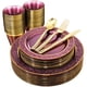 thumbnail image 1 of Juego de vajilla de plástico Nervure, 150 piezas, morado y dorado para 25, 1 of 9