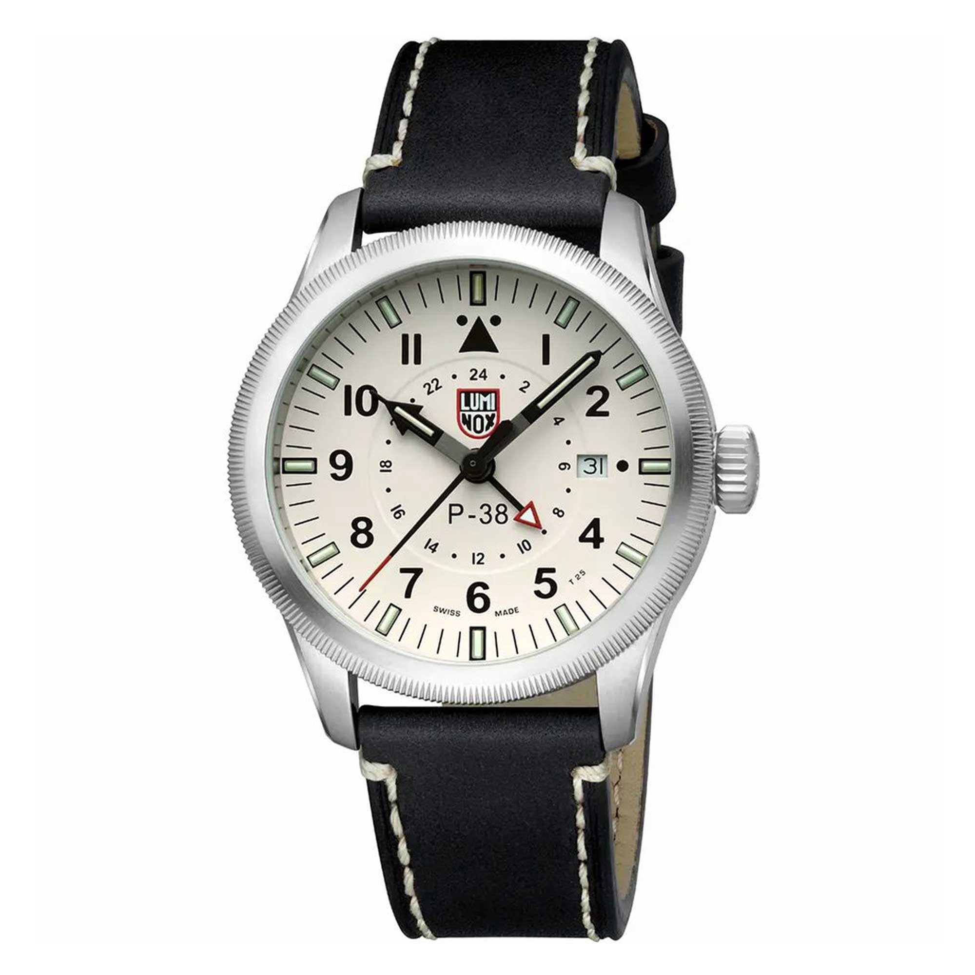 Luminox - Reloj Para Hombre P-38 Lightning Correa De Cuero Negra Xa.9527