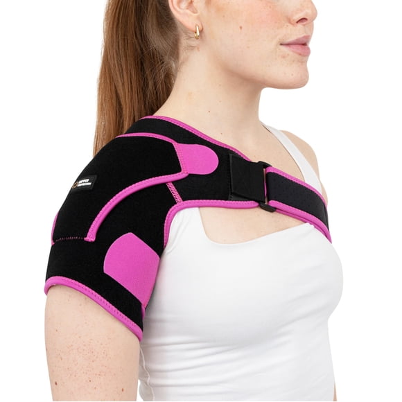 Faja de Hombro con Compresión de Cobre - Negro/Rosa - Talla Única
