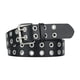 thumbnail image 1 of Cinturones de cuero con ojales para mujer, cinturón negro para mujer y hombre con agujeros con tachuelas, 1 of 5