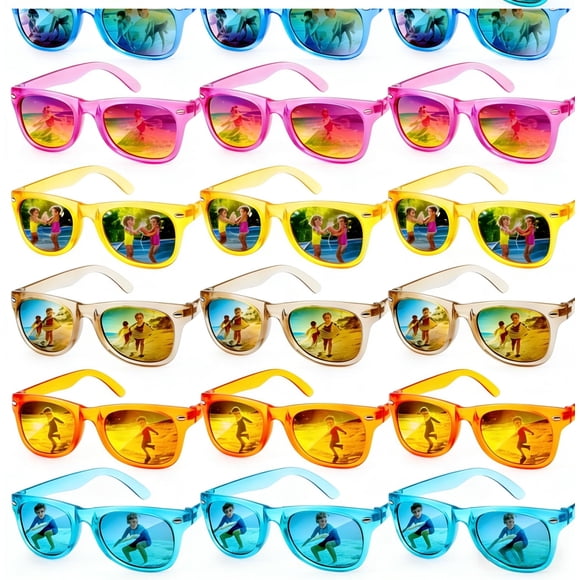 Lentes de sol infantiles Hldgras, paquete de 18, UV400, colores neón