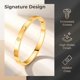 thumbnail image 3 of Brazalete rígido de acero inoxidable chapado en oro, 3 of 3