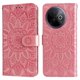 thumbnail image 1 of Funda tipo cartera FOXDOCK para Vivo Y39 5G , diseño girasol en relieve, cuero PU, cierre magnético, soporte y tarjetero, 1 of 5