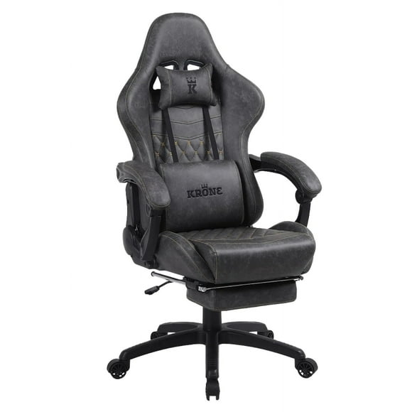 Silla Gamer Escritorio Oficina XL Masajeador y Apoyapiés - Grafito