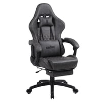 Krone - Silla Gamer Escritorio Oficina Xl Masajeador Y Apoyapiés - Grafito