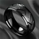 thumbnail image 5 of 1pc Black Titanium Steel Ring - Fashionable Men's Ring with Groove Tire Design - High Quality Stainless Steel Jewelry for Art Lovers, 5 of 5