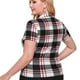 thumbnail image 2 of Camiseta Elegante de Cuadros Cuello Alto SheExclusive blanco xl, 2 of 4