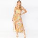 thumbnail image 5 of Vestido de mujer, tirantes con cordones y abertura en el pecho, vestido floral, nueva moda de primavera y verano., 5 of 6
