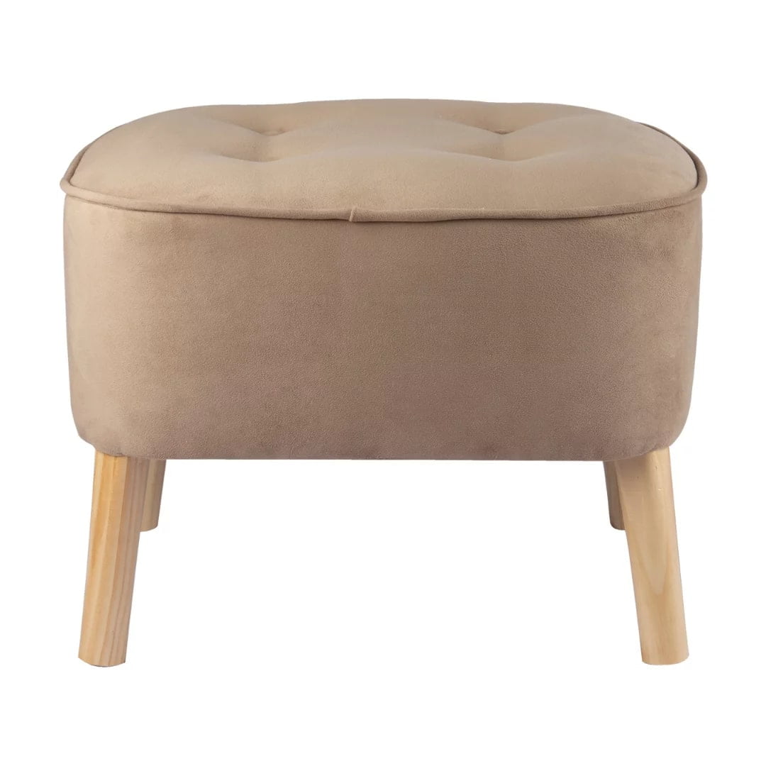Máxima Design - Pouf Máxima Beige Felpa 55x45x45 Cm
