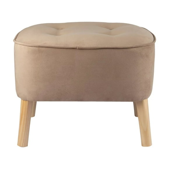 Pouf Máxima Beige Felpa 55x45x45 cm