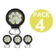 thumbnail image 1 of Pack 4 Foco Led Neblinero 27w Redondos 9 Led 4x4, 1 of 3