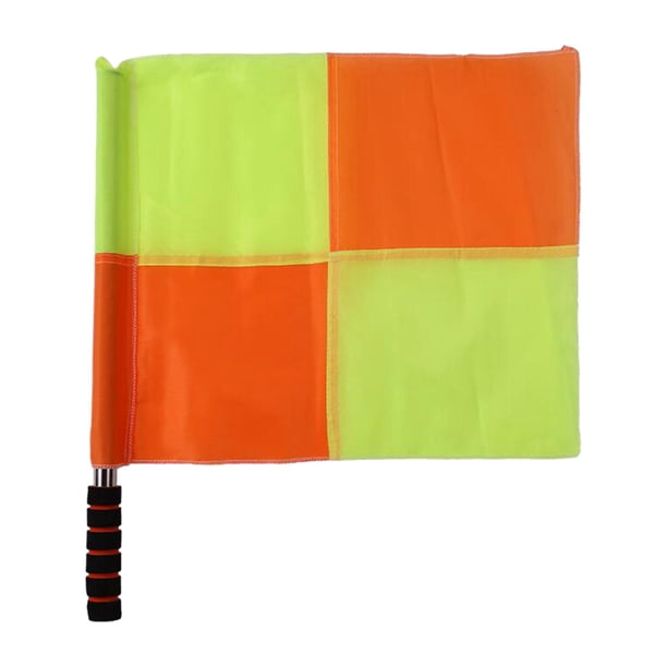 Bandera de árbitro Bandera de Seguridad de Tráfico Asta de Bandera de Acero Inoxidable Bandera de Señal Ligera Bandera de Mano para Fútbol Campo de Fú Gran cuadrado