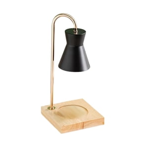 Magideal - Calentador De Velas Eléctrico, Lámpara De Cera Derretida, Lámpara De Vela, Lámpara De Mesa Regulable Para Inauguración De La Casa, Decoración De Sala Base Madera Negro