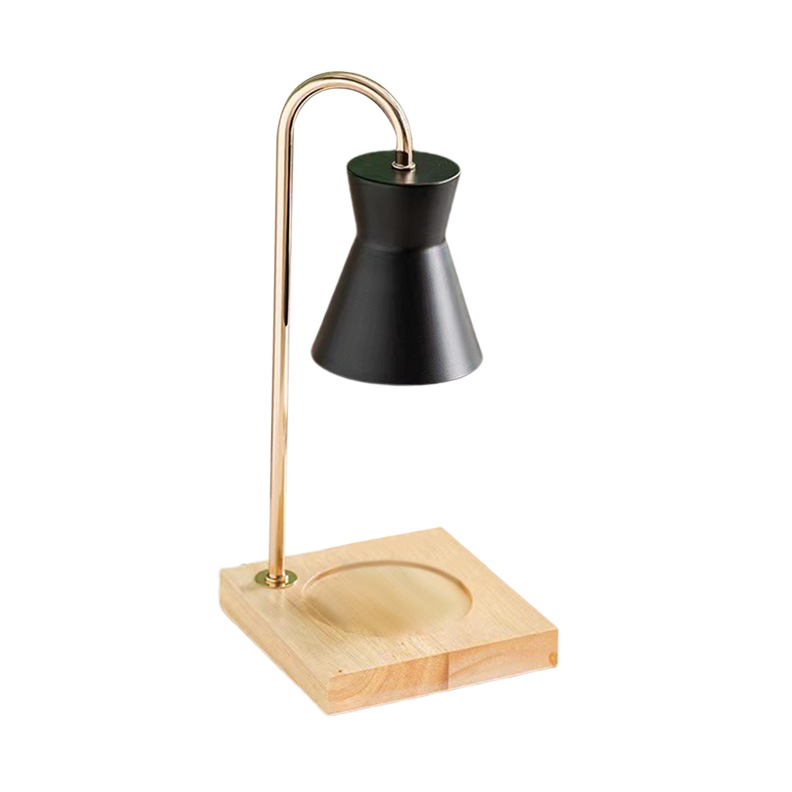 Magideal - Calentador De Velas Eléctrico, Lámpara De Cera Derretida, Lámpara De Vela, Lámpara De Mesa Regulable Para Inauguración De La Casa, Decoración De Sala Base Madera Negro