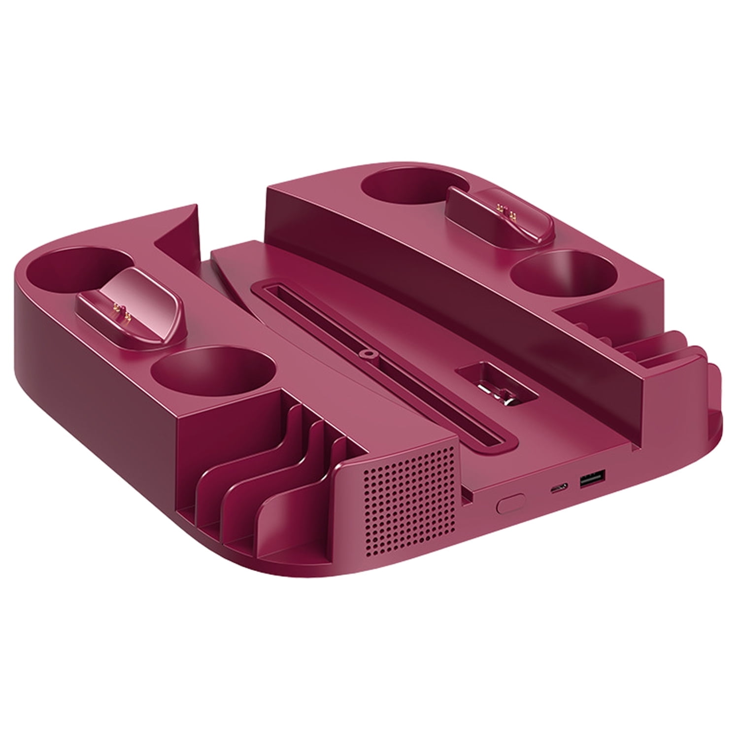 Base De Enfriamiento Aaronmei Para Consola Ps5 Disc Y Digital Edition Con Base De Carga Dual Y Soporte Para Almacenamiento Rosa