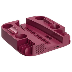 Base De Enfriamiento Aaronmei Para Consola Ps5 Disc Y Digital Edition Con Base De Carga Dual Y Soporte Para Almacenamiento Rosa