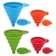 thumbnail image 1 of Juego de embudos Embudo plegable, paquete de 4 embudos de silicona para cocina y hogar Botellas de agua, aceites, líquidos y polvos, apto para alimentos, 4 colores (2 grandes + 2 pequeños), 1 of 8