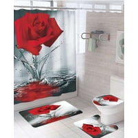 Mylhogar - Juego 5 Piezas Con Cortina De Baño De Tela Poliéster Y Forro De Ducha De Plástico