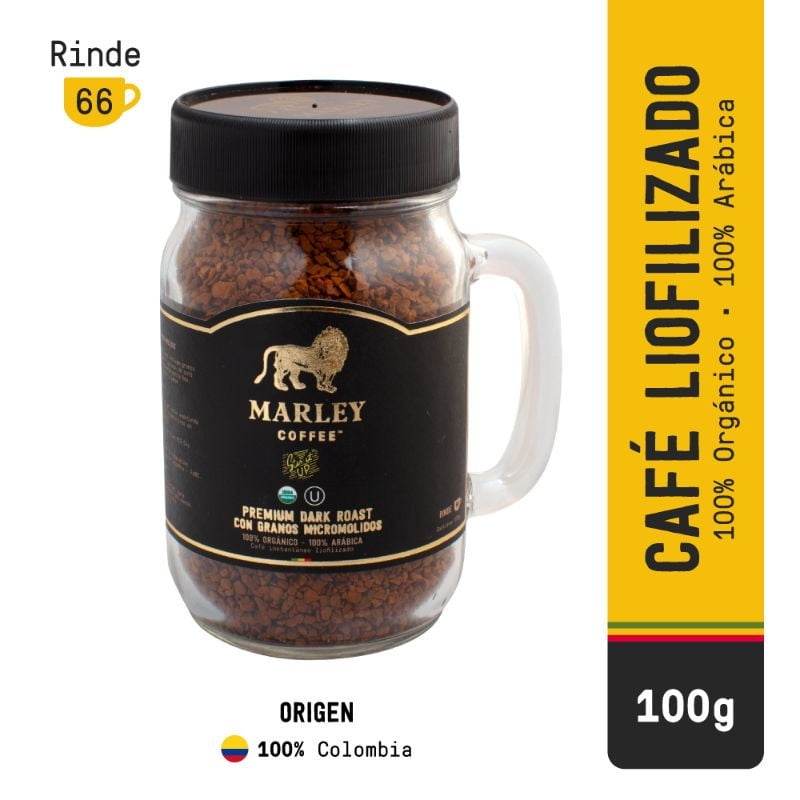Café Liofilizado Organico Frasco 100 gr Marley Coffee