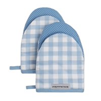 Juego De 2 Guantes De Cocina Kitchenaid Gingham Blue Velvet